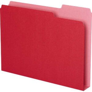 Pendaflex Double Stuff File Folder, 1/3-Cut Tab, Letter, Red, 50 ct