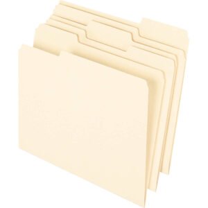 Pendaflex Earthwise Recycled File Folder, 1/3-Cut Tab, Letter, Manila, 100 ct