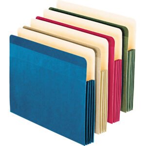 Pendaflex Earthwise Recycled File Pocket, Straight Cut Tab, 3-1/2" Expansion, Assorted Colors, 4 ct