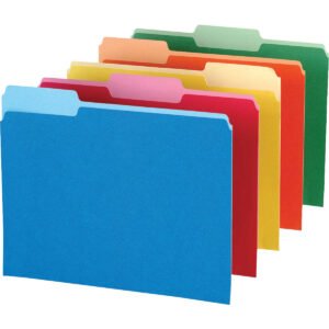 Pendaflex File Folder, 1/3-Cut Tab, Letter, Assorted Two-Tone Colors, 100 ct