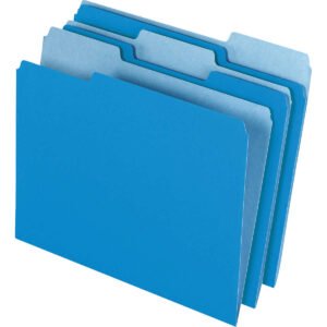 Pendaflex File Folder, 1/3-Cut Tab, Letter, Blue, 100 ct