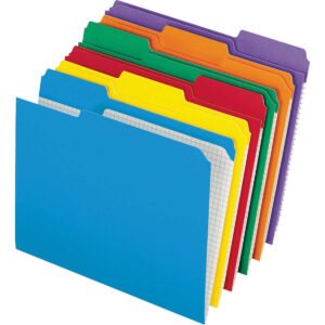 Pendaflex File Folder, Double-Ply Reinforced 1/3-Cut Tab, Letter, Assorted Colors, 100 ct