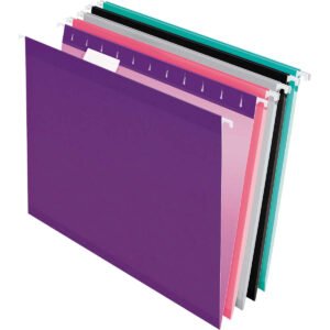 Pendaflex Reinforced Hanging Folder, 1/5-Cut Tab, Letter, Assorted Colors, 25 ct