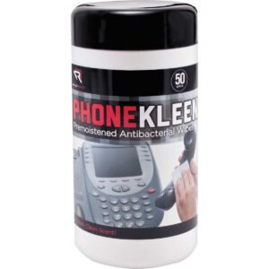 PhoneKleen Germicidal Wipes, 5"L x 6"W, 50 Wipes