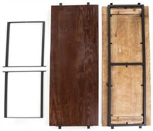 Pipeline Add-On as Set of 2 Shelves with Brackets – Dark Brown