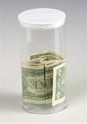 Plastic Donation Can, Holds 8.5 x 5.5 Graphics - Clear