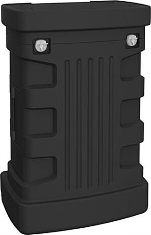 Plastic Shipping Case with Wheels for Trade Show Exhibits, Storage in Lid - Black