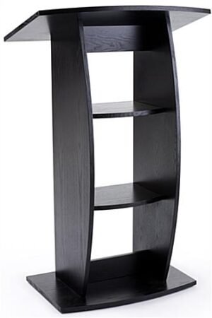 Podium for Floor, Curved Post, Floor Levelers, Plywood - Black