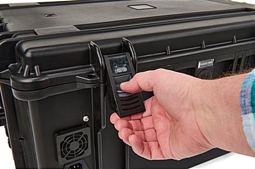 Portable Charging Enclosure w/ 16 Ports, Built-in Wheels, Handle, Double Locks- Black - Image 7