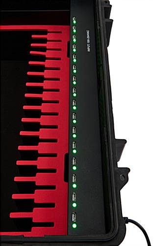 Portable Charging Enclosure w/ 16 Ports, Built-in Wheels, Handle, Double Locks- Black - Image 8