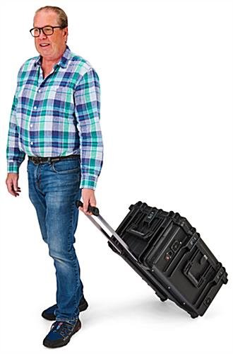 Portable Charging Enclosure w/ 16 Ports, Built-in Wheels, Handle, Double Locks- Black - Image 9