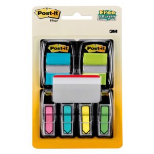 Post-it 1" Flags and 1/2" Arrow Flags in Dispenser, Bonus 2" Filing Tabs, 146 ct