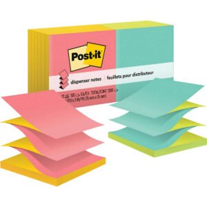 Post-it Dispenser Pop-up Notes, 3" x 3", Poptimistic Collection, 100 Sheets, 12 Pads