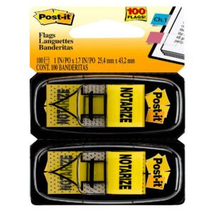 Post-it "Notarize" Flags in Dispenser, Yellow, 1" x 1-3/4", 300 Flags