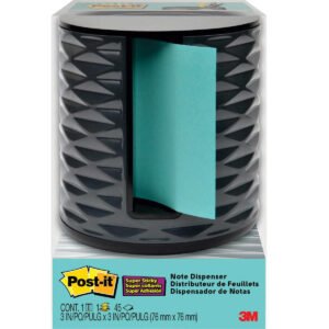 Post-it Note Dispenser, 3" x 3", Black