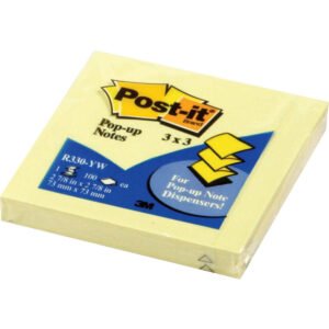 Post-it Pop-Up Notes, 3" x 3", Canary Yellow, 100 Sheets, 12 Pads