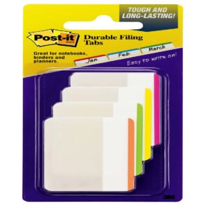 Post-it Write-On Hanging Folder Tabs, Removable, 2" x 1-1/2", Assorted Colors, 144 ct