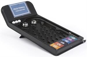 Prize Pinball Game w/ 3 White Balls, Printable Templates, Countertop - Black