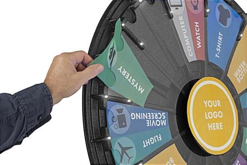 Prize Wheel w/ 12 - 24 Slots, Lights, Printable Templates, Floor or Counter – Black - Image 6