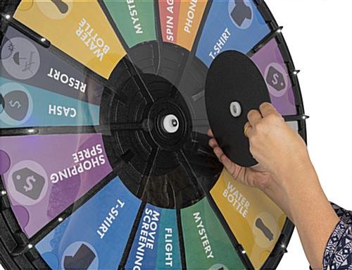 Prize Wheel w/ 12 - 24 Slots, Lights, Printable Templates, Floor or Counter – Black - Image 7