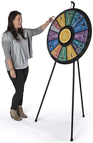 Prize Wheel w/ 12 - 24 Slots, Lights, Printable Templates, Floor or Counter – Black - Image 8