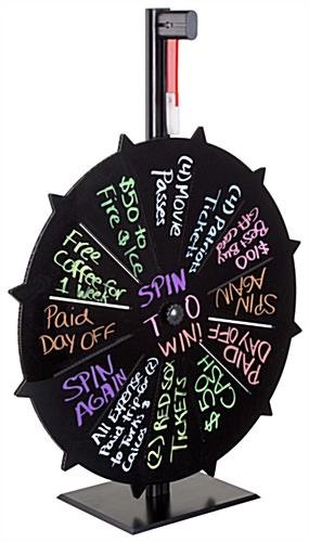 Prize Wheel with 12 Slots, Write-On Surface, Countertop - Black