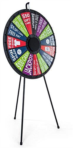 Prize Wheel with 15 - 30 Slots & Printable Templates, Floor Standing - Black