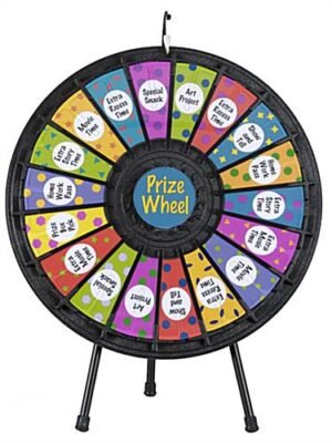Prize Wheel with 18 Slots & Printable Templates, Countertop - Black
