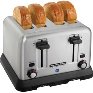 Proctor Silex Commercial Toaster, Four Extra-Wide Slots, Stainless Steel