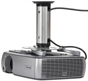 Projector Ceiling Mount with 2 Mounting Cylinders, Tilting, Rotating – Silver