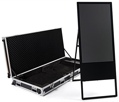Protective Case for 43” Digital A-Frame, Wheels, Butterfly Latches, Foam - Black - Image 2