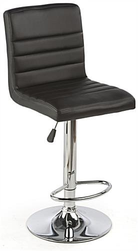 Pub Table Set with 1 Round Cocktail Table, 2 Adjustable Leatherette Stools - Black - Image 2