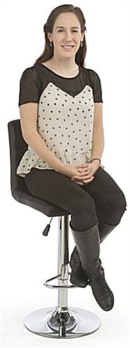 Pub Table Set with 1 Round Cocktail Table, 2 Adjustable Leatherette Stools - Black - Image 5