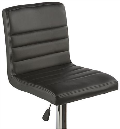 Pub Table Set with 1 Round Cocktail Table, 2 Adjustable Leatherette Stools - Black - Image 6