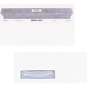 Quality Park #10 One Window Reveal-N-Seal Envelope, White, 500 ct