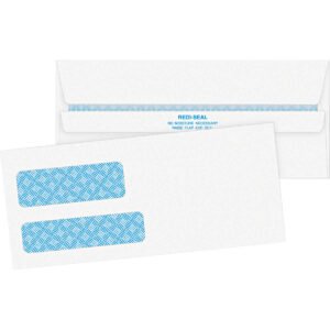 Quality Park #9 Double Window Security Envelope, 24 lb, White, 500 ct