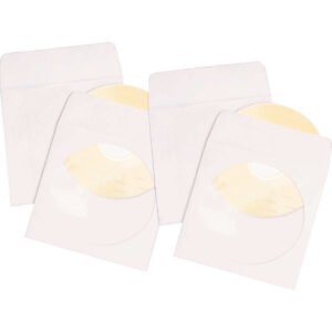 Quality Park CD/DVD Paper Sleeves, 5"L x 5"W, White, 100 ct