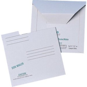 Quality Park Disk and CD Pocket Mailer Envelope, 6"W x 5-78"L, White, 10 ct