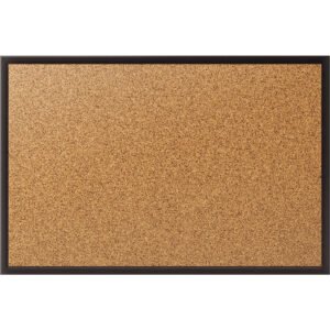Quartet Classic Cork Bulletin Board, 24"W x 18"L, Black Aluminum Frame