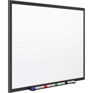 Quartet Classic Porcelain Magnetic Dry Erase Whiteboard, 36"W x 24"L, Black Aluminum Frame