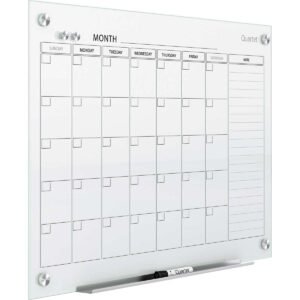 Quartet Infinity Magnetic Glass Calendar Board, 36"W x 24"L