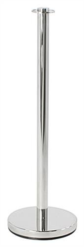 QueuePole.Deluxe Round 39" Chrome Stanchion Post, Rope Not Included
