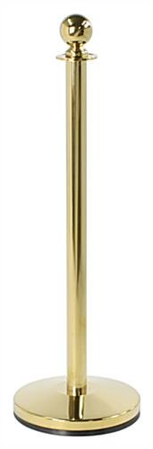 QueuePole.Deluxe Round 39.5" Brass Stanchion Post, Rope Not Included
