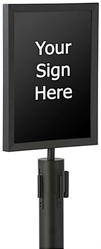 QueuePole.Economy 11 x 14 Stanchion Sign Frame, Slide-In Design, Portrait – Black