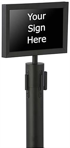 QueuePole.Economy 11 x 7 Stanchion Sign Frame, Slide-In Design, Landscape – Black