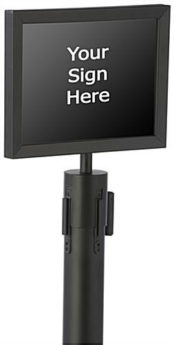 QueuePole.Economy 11 x 8.5 Stanchion Sign Frame, Slide-In Design, Landscape – Black