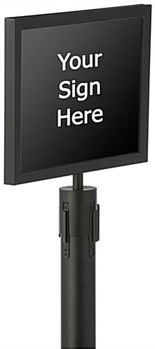 QueuePole.Economy 14 x 11 Stanchion Sign Frame, Slide-in Design, Landscape - Black