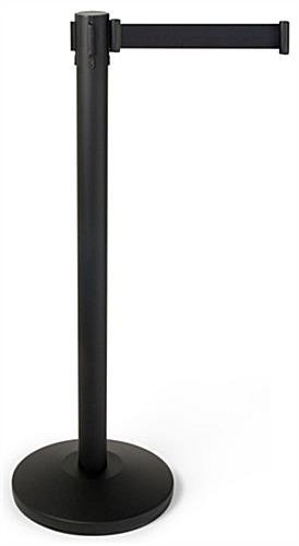 QueuePole.Economy 41.5" Black Stanchion Post with 6.5' Black Retractable Belt