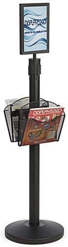 QueuePole.Economy 41.5" Black Stanchion Posts & Belt w/ Pockets & Sign Holder