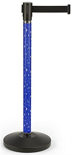 QueuePole.Economy 41.5” Clear Stanchion Post w/ Belt & Graphic Insert - Snowflake